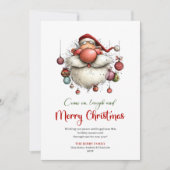 Classic Funny Santa Minimalist Christmas Greeting Feestdagenkaart (Voorkant)