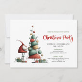 Classic Funny Santa Red Green Holiday Invitation Kaart (Voorkant)