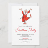 Classic Funny Santa Watercolor Christmas Invite Kaart (Voorkant)
