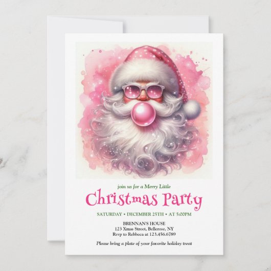 Classic Funny Santa With Sunglasses Christmas  Kaart (Voorkant)