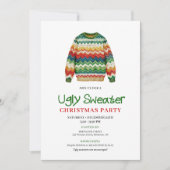 Classic funny ugly sweater party invitation kaart (Voorkant)