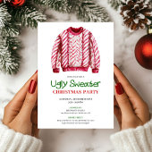 Classic Funny Ugly Sweater Party Invitation Kaart