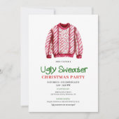 Classic Funny Ugly Sweater Party Invitation Kaart (Voorkant)