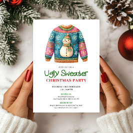 Classic Funny Ugly Sweater Xmas Party Invite Kaart