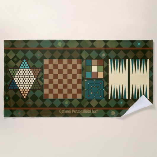 Classic Game Board Rustiek Strandlaken (Voorkant)