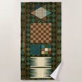 Classic Game Board Rustiek Strandlaken (Voorkant)
