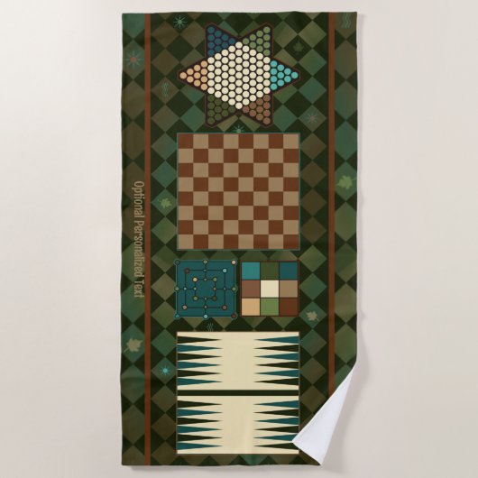 Classic Game Board Rustiek Strandlaken (Voorkant)