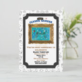 Classic Gamers Verjaardag Cool Play Uitnodiging (Staand voorkant)