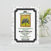 Classic Gamers Verjaardag Sick Box Uitnodiging (Staand voorkant)