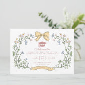 Classic Garden Bloom Graduation Kaart (Staand voorkant)