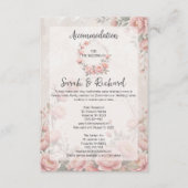 Classic Garden Blush Wedding Accommodation Informatiekaartje (Voorkant)