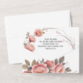 Classic Garden Floral Tri-Fold Wedding Photo All In One Uitnodiging (Achterkant)