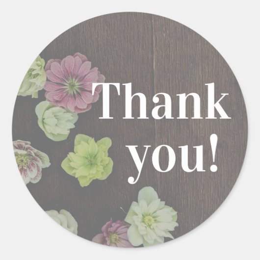 CLASSIC Garden Hellebore Favor Sticker (Voorkant)