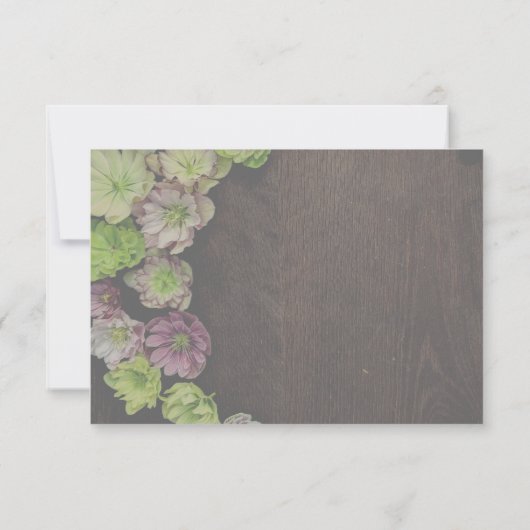 CLASSIC Garden Hellebore White en Wood RSVP Card (Achterkant)