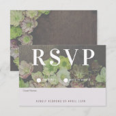 CLASSIC Garden Hellebore White en Wood RSVP Card (Voorkant / Achterkant)