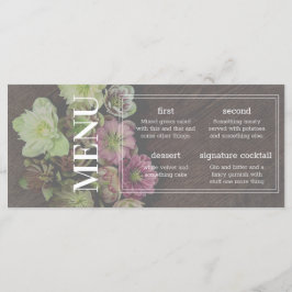CLASSIC Garden Hellebore Wood en White Menu Kaart