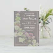 CLASSIC Garden Helleborus Hout bruiloft uitnodigin Kaart (Staand voorkant)