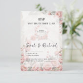 Classic Garden Wedding Romantic Floral RSVP Kaartje (Staand voorkant)