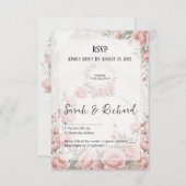 Classic Garden Wedding Romantic Floral RSVP Kaartje (Voorkant / Achterkant)