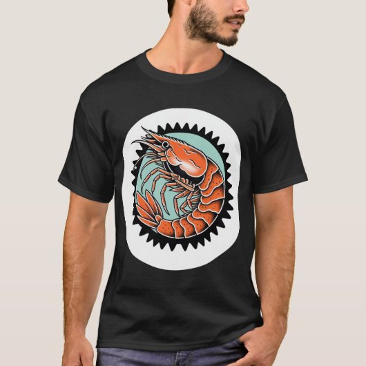 Classic Garnaal Flash Tattoo T-shirt (Voorkant)