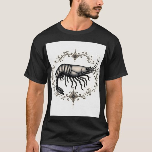 Classic Garnaal Flash Tattoo T-shirt Design (Voorkant)