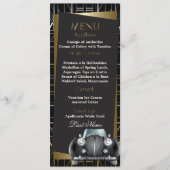Classic Gatsby Deco Black Limo Wedding Menu (Voorkant)