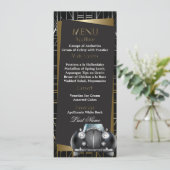 Classic Gatsby Deco Black Limo Wedding Menu (Staand voorkant)