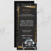 Classic Gatsby Deco Black Limo Wedding Menu (Voorkant / Achterkant)