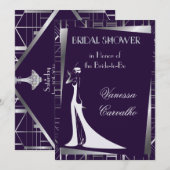 Classic Gatsby Deco Bridal ShowerInvitationManuela Kaart (Voorkant / Achterkant)