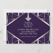 Classic Gatsby Deco Bruids Douche Uitnodiging2 Kaart (Achterkant)