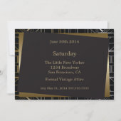 Classic Gatsby Deco Limo Wedding Invitation Kaart (Achterkant)