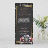 Classic Gatsby Deco Red Limo Wedding Menu (Staand voorkant)