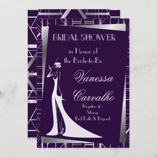 Classic Gatsby Deco Vrijgezellenfeest Manuela 2500 Kaart (Voorkant / Achterkant)