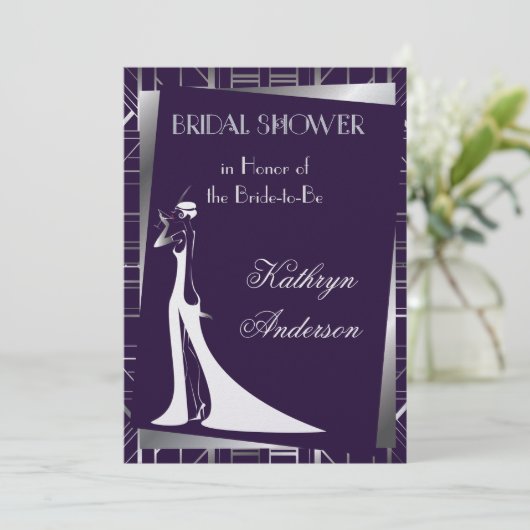 Classic Gatsby Deco Vrijgezellenfeest Manuela Kaart (Staand voorkant)