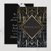Classic Gatsby Deco Wedding Bedankt 2 (Voorkant / Achterkant)