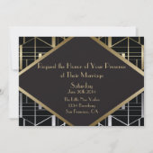 Classic Gatsby Deco Wedding Invitation G2 Kaart (Achterkant)