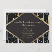 Classic Gatsby Deco Wedding Invitation G Kaart (Achterkant)