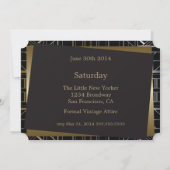 Classic Gatsby Deco Wedding Invitation Kaart (Achterkant)