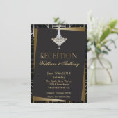 Classic Gatsby Deco Wedding Reception Kaart (Staand voorkant)