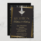 Classic Gatsby Deco Wedding Reception Kaart (Voorkant / Achterkant)