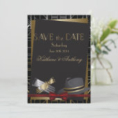 Classic Gatsby Deco Wedding Save the Date (Staand voorkant)