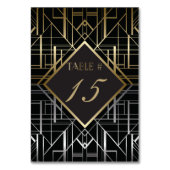Classic Gatsby Deco Wedding Table Number Kaart (Achterkant)