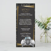 Classic Gatsby Deco White Limo Wedding Menu (Staand voorkant)