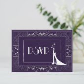 Classic Gatsby Style nieuwe RSVP2 Manuela RSVP Kaartje (Staand voorkant)