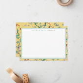 Classic Geel en Groen Chinoiserie Note Kaart Notitiekaartje (Voorkant / Achterkant in situ)