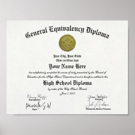 Classic General Equivalency High School Diploma  Poster