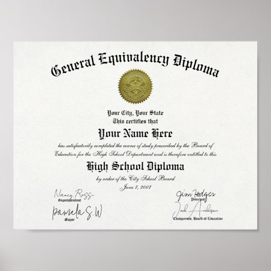 Classic General Equivalency High School Diploma Poster (Voorkant)