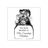 Classic Gent Bibliothecaris snor Man Rubberstempel (Afrduk)