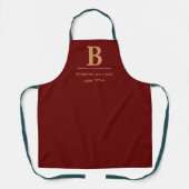 Classic Gepersonaliseerd Monogram Initiaal rood en Schort (Voorkant)
