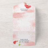 Classic Geranium Garden Flowers Waterverf All In One Uitnodiging (Buitenkant)